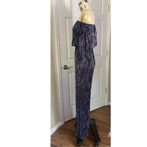 BLOOMINGDALES ontwelfth Y2K strapless Metallic Stripe JUMPSUIT Romper *SMALL* - Picture 7 of 9